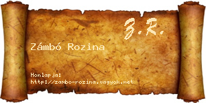 Zámbó Rozina névjegykártya
